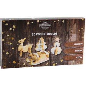 16x stuks kerst thema koekvormpjes/uitsteek vormpjes - Koekjes bakken - vormpjes kerst thema kerstkoekjes