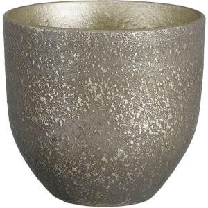 Mica Decorations - Plantenpot - Zwart/Goud Flakes - Terracotta
