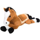 Pluche grote knuffel paard bruin van 100 cm - Paarden liefhebbers cadeau dieren knuffelbeesten