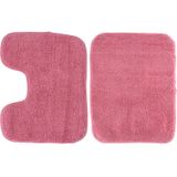 Badkamer/douche/toilet mat set fuchsia roze - Badmatjes