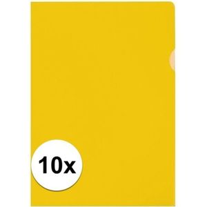 10x Gele dossiermap A4 - Opbergmap