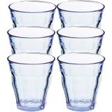 16x Drinkglazen/waterglazen blauw Prisme hardglas 27,5 cl - Drinkglazen