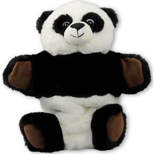 Pluche Zwart/Witte Panda Handpop Knuffel 22 cm - Pandas Beren Knuffels