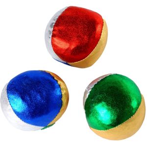 3x Jongleerballen gekleurd metallic speelgoed - Jongleervoorwerpen