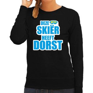 Apres ski trui Deze skieer heeft dorst zwart  dames - Wintersport sweater - Foute apres ski outfit - Feesttruien
