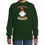 Kersttrui/sweater voor kinderen - Kado Gnoom - groen - Kerst kabouter - kerst truien kind