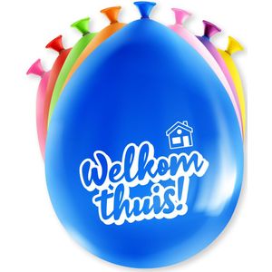 Welkom thuis thema Ballonnen - 8x - multi kleuren - Versiering/feestartikelen - Ballonnen