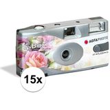 15x Wergwerpcameras/fototoestellen 27 full-colour fotos flits voor bruiloft/huwelijksfeest/vrijgezellenfeest - Wegwerpcameras