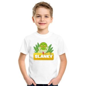 Dieren shirt wit Slanky de slang voor kinderen - T-shirts