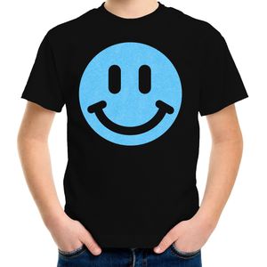 Verkleed T-shirt voor jongens - smiley - zwart - carnaval - feestkleding voor kinderen - T-shirts