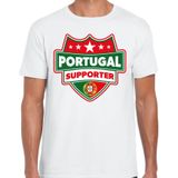 Portugal schild supporter t-shirt wit voor heren - Feestshirts