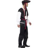 Heren piraat kapitein kostuum met pruik - Carnavalskostuums