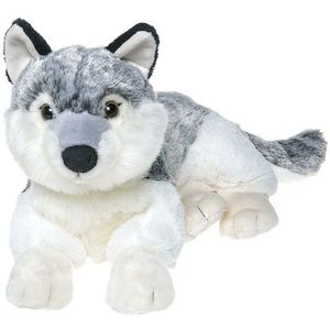 Pluche Grijze Wolf Knuffel van 48 cm - Dieren Speelgoed Knuffels Cadeau - Wolven