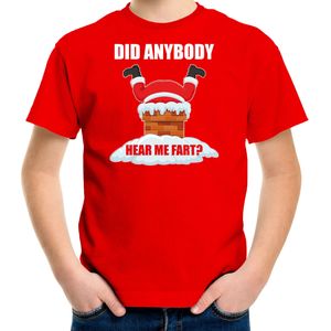 Fun Kerstshirt / outfit Did anybody hear my fart rood voor kinderen - kerst t-shirts kind