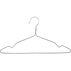 Set van 10x stuks metalen kledinghangers grijs 40 x 20 cm - Kledingkast hangers/kleerhangers