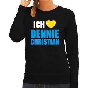 Apres-ski sweater / trui Wintersport Ich liebe Dennie Christian zwart voor dames - Feesttruien