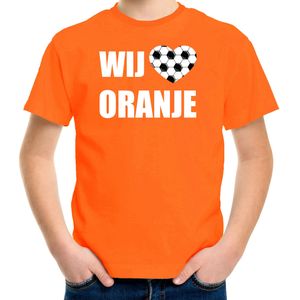 Oranje t-shirt Holland / Nederland supporter wij houden van oranje EK/ WK voor kinderen - Feestshirts