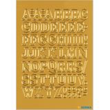 4x Stickervellen 54x plak letters alfabet A-Z goud/folie 12 mm - Stickers