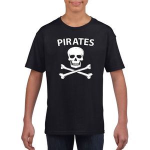 Carnavalskleding piraten shirt zwart kinderen - Feestshirts