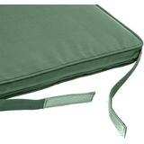 Hesperide stoelkussens - 2x - binnen/ buiten stoelen - groen - 40x4 cm - tuinstoelkussens