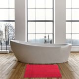 MSV badkamer droogloop mat/tapijtje - 40 x 60 cm - en zelfde kleur zeeppompje 260 ml - fuchsia roze