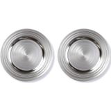 2x Diner/kerstdiner borden/onderborden zilver 33 cm rond - Onderbord / kaarsenbord / onderzet bord