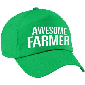 Awesome farmer pet / cap groen voor volwassenen - Verkleedhoofddeksels