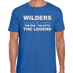 Wilders naam t-shirt the man / the myth / the legend blauw voor heren - Feestshirts