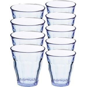 12x Drinkglazen/waterglazen blauw Picardie hardglas 25/31 cl - Drinkglazen