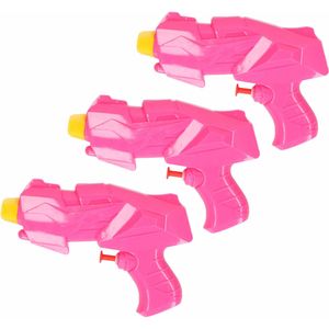 10x Klein kinderspeelgoed waterpistooltjes/waterpistolen 15 cm roze - Waterpistolen