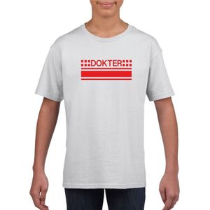 Dokter logo t-shirt wit voor kinderen - Feestshirts