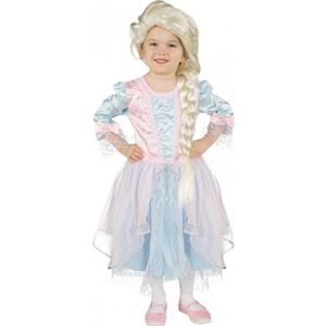 Kinderkostuum blauw met zachtroze prinsessenjurk - Carnavalsjurken