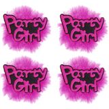 4x stuks vrijgezellenfeest pins Party Girl - buttons