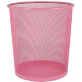 2x stuks kantoor prullenbakken/papiermanden 12 liter roze - Prullenmanden