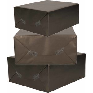 6x Rollen kraft inpakpapier zwart 200 x 70 cm - Cadeaupapier
