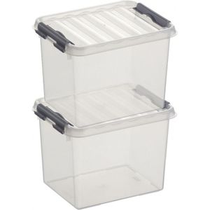 2x Sunware opbergbox/opbergdoos transparant 3 liter - Opbergbox