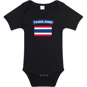 Thailand romper met vlag zwart voor babys - Feestshirts