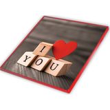 Fotoboek/fotoalbum I Love You met 30 paginas 24 x 24 x 3 cm inclusief plakkers - Fotoalbums