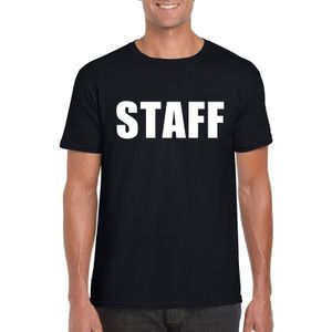 Staff tekst t-shirt zwart heren - Feestshirts