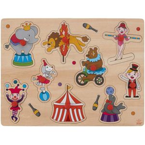 Houten Knopjespuzzel Circus (8 stukjes, 30x22cm)