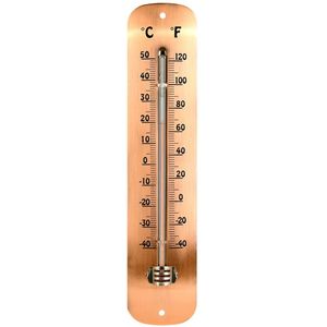 RVS buiten thermometer koperkleurig 30 cm - Buitenthermometers