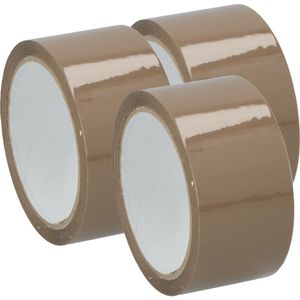 Verpakkingstape - 3x - bruin - 48mm x 50m - verpakkingsbenodigdheden voor kantoor/thuis - Tape (klussen)