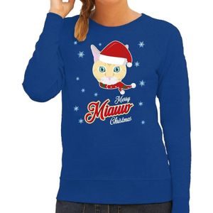 Blauwe foute kersttrui / sweater I hate Christmas songs / haat Kerstliedjesvoor dames - kerst truien