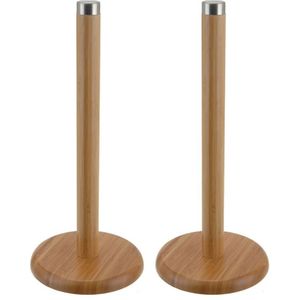 2x stuks keukenrol houder bamboe 32 cm - Keukenrolhouders