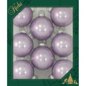 8x Orchidee paarse glazen kerstballen glans 7 cm kerstboomversiering - Kerstbal
