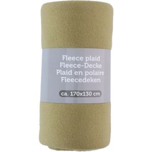 Polyester fleece deken/dekentje/plaid 170 x 130 cm mosgroen