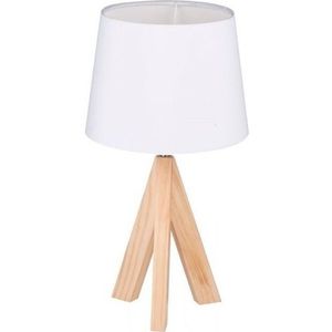 Schemerlamp/tafellamp houten voet 40 cm - Tafellampen