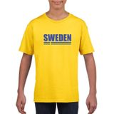 Geel Zweden supporter t-shirt voor kinderen - Feestshirts