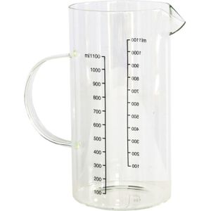 Keuken maatbeker/mengbeker - glas - transparant - 1100 ml - Maatbekers