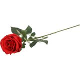 Kunstbloemen boeket roos Nova - 8x - rood - 75 cm - kunststof steel - decoratie bloemen - Kunstbloemen